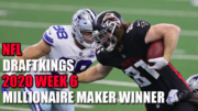 DraftKings NFL Million Dollar Winning Lineups – 2020 WEEK 6