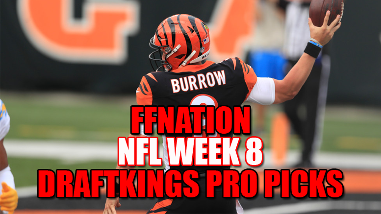 FFNATION PRO PICKS – Daily Fantasy Football DraftKings Strategy – 2020 NFL Week 8