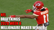 DraftKings NFL Million Dollar Winning Lineups – 2020 WEEK 8